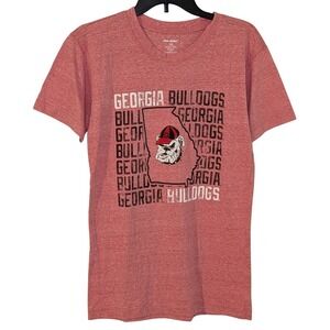 Pro Edge Georgia Bulldogs Graphic T-Shirt Womens Small Heather Red NCAA Tee NWOT